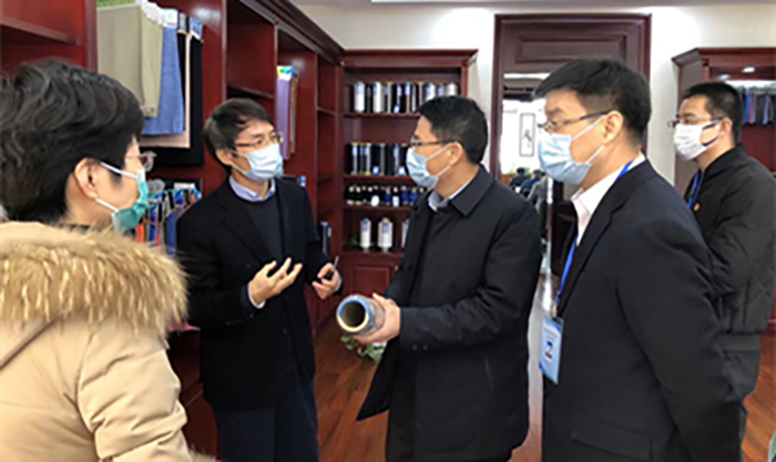 柯桥区委组织部长丁贵钱清街道党工委书记王叶刚等一行向导来公司视察指导-合乐HL8